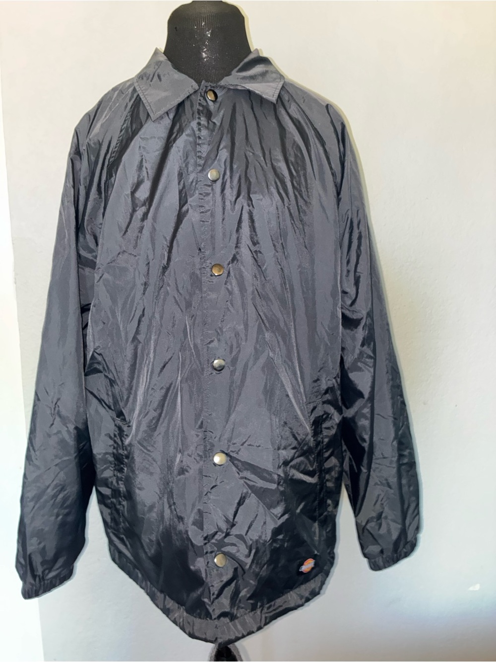 Dickies Jacket Mens M Black Snap Front Fleece Lined Water Resistant Workwear EUC